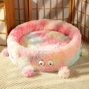 Winter Warm Pet Bed Round Nest House For Cozy Rest
